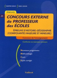 Concours externe de professeur des écoles : Epreuve d'histoire-géographie (composante majeure et mineure)
