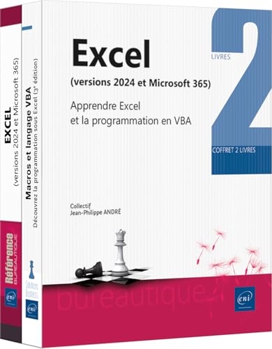 Excel (versions 2024 et Microsoft 365) - Coffret de 2 livres : Apprendre Excel et la programmation en VBA