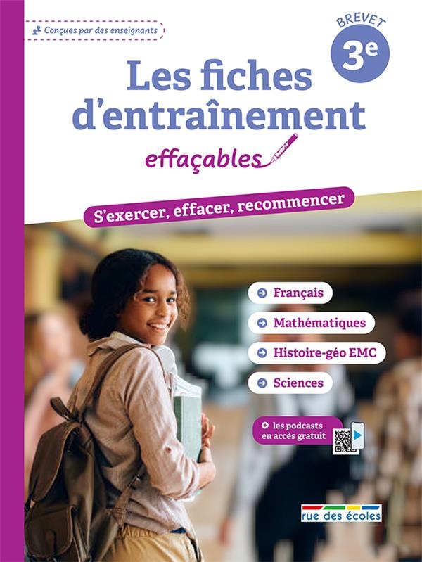 Les Fiches d'entraînement effaçables tout en un 3e - Brevet