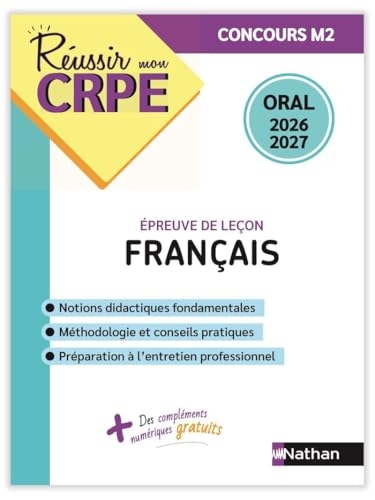 Réussir mon CRPE Français Admission Concours M2 oral 2026-2027