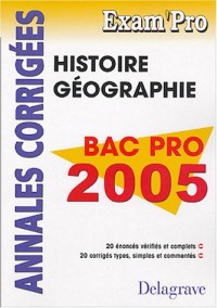 Histoire Géographie Bac Pro : Annales corrigées