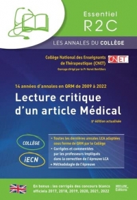 Lecture critique d'un article médical: Les annales en QRM de 2009 à 2022