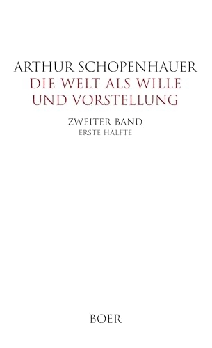 Die Welt als Wille und Vorstellung Band II,1 [9783966624480]
