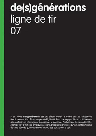 De(S)Generations N 7 : Ligne de Tir