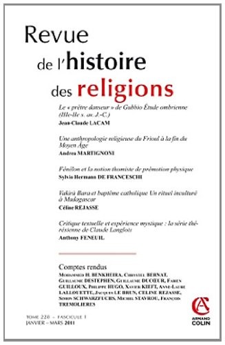 Revue de l'histoire des religions - Tome 228 (1/2011): Varia