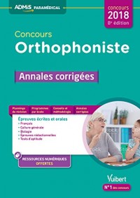 Concours orthophoniste : Annales corrigées - Concours 2018