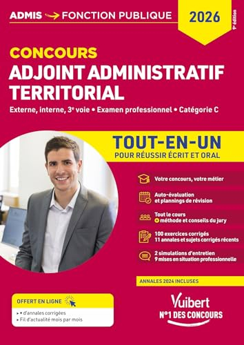 Concours Adjoint administratif territorial - Catégorie C - Tout-en-un: Concours externe, interne, 3e voie, examen professionnel 2026