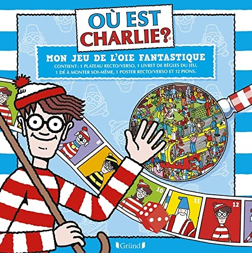 Où est Charlie ? – Mon jeu de l'oie fantastique – Pochette de jeu avec un plateau, un poster, un dé à monter, un livret et des pions.– À partir de 6 ans