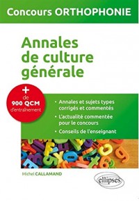 Annales de Culture Générale Concours Orthophonie