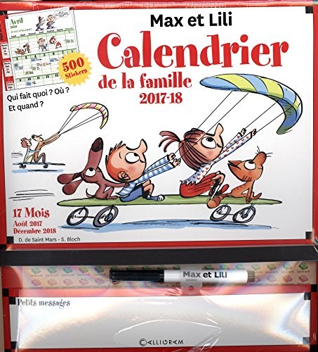 Calendrier de la famille Max et Lili 2017-2018
