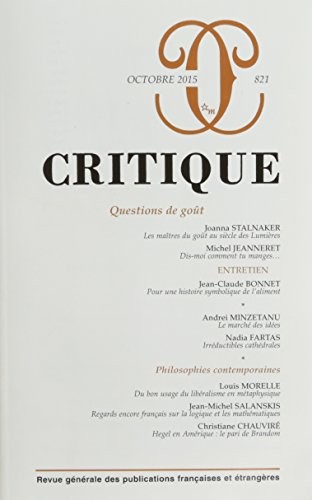 Revue Critique 821 - Questions de Gout