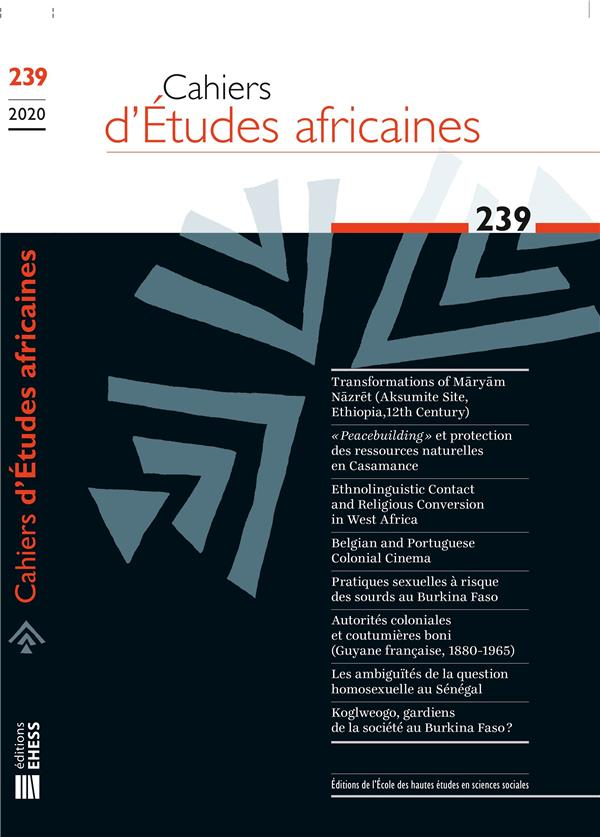 Cahiers d Études Africaines, N 239 - Varia