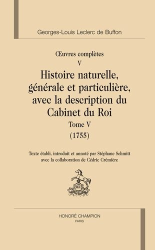Oeuvres complètes, Tome 5 : Histoire naturelle (1755).