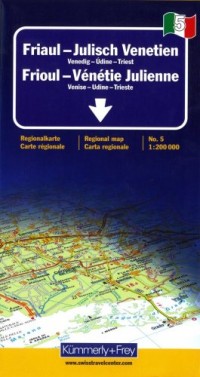 Frioul - Venetie Julienne (avec plans de Venise, Udine, Trieste) - Carte régionale, routière et touristique - Italie (échelle : 1/200 000)