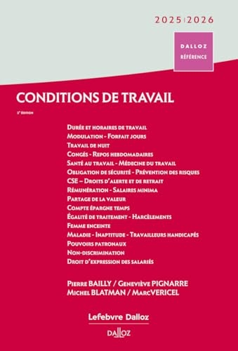 Conditions de travail 2025/26 - Durée Rémunération Santé et sécurité