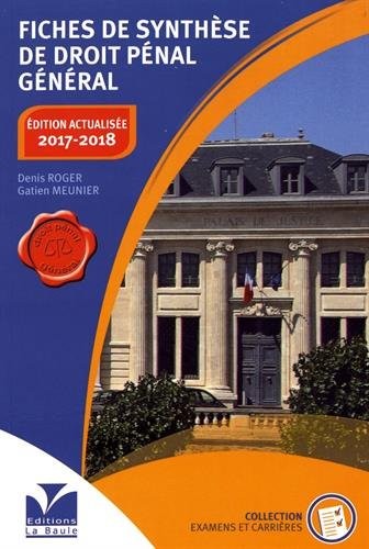 Fiches de synthèse de droit pénal général