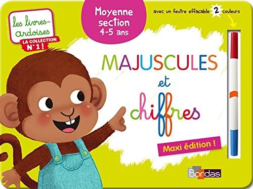 Majuscules et chiffres : Moyenne section 4-5 ans, avec un feutre effaçable 2 couleurs