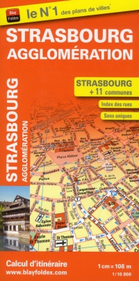 Plan de ville de Strasbourg et de son agglomération - Echelle : 1/10 8000