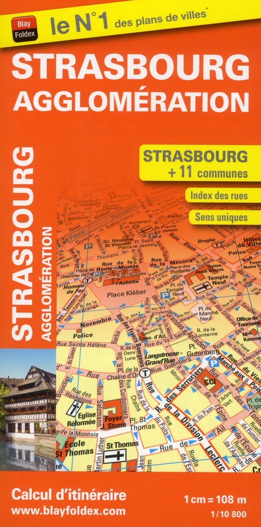 Plan de ville de Strasbourg et de son agglomération - Echelle : 1/10 8000