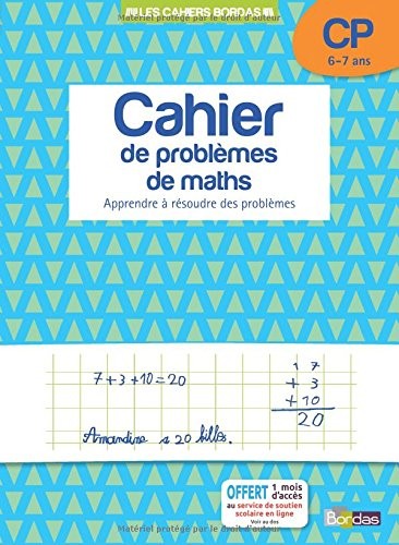 Cahier de problèmes de maths CP