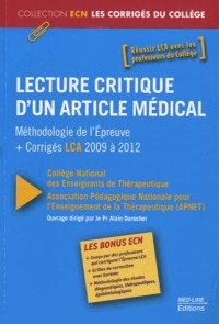 Lecture critique d'un article médical : Méthodologie de l'épreuve