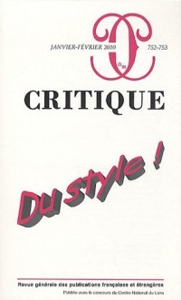 Critique, N° 752-753, Janvier- : Du style !