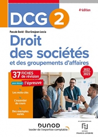 DCG 2 Droit des sociétés et des groupements d'affaires - Fiches de révision 2022/2023 (2022-2023)