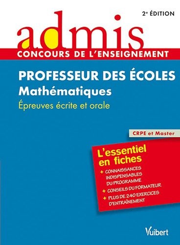 Concours professeurs des écoles mathématiques épreuves écrites