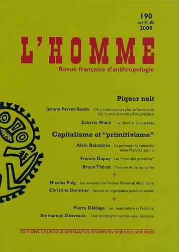 Revue L'Homme numéro 190 Varia - avril/juin 2009