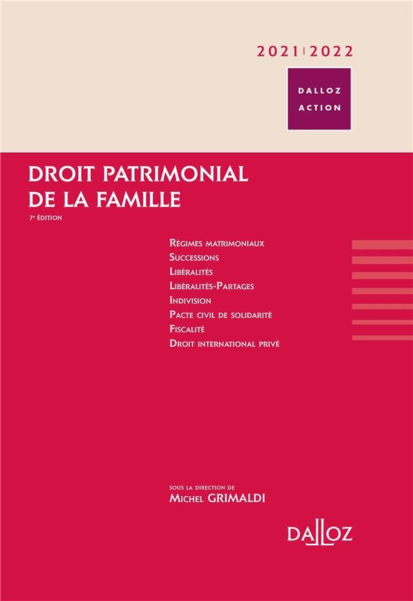 Droit patrimonial de la famille 2021/22 - 7e ed.