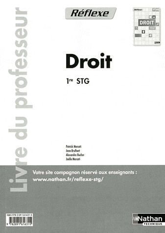 Droit 1e STG : Livre du professeur