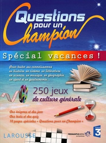 Cahier de jeux Questions pour un Champion - Spécial vacances !