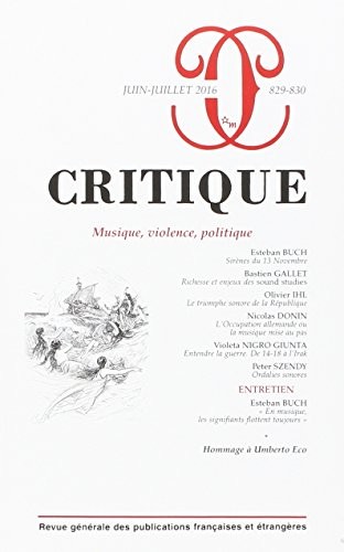 Critique 829-830 Musique et Politique