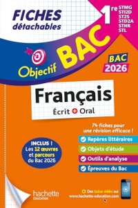 Objectif BAC 2026 Fiches détachables Français 1res STMG - STI2D - ST2S - STL - STD2A - STHR
