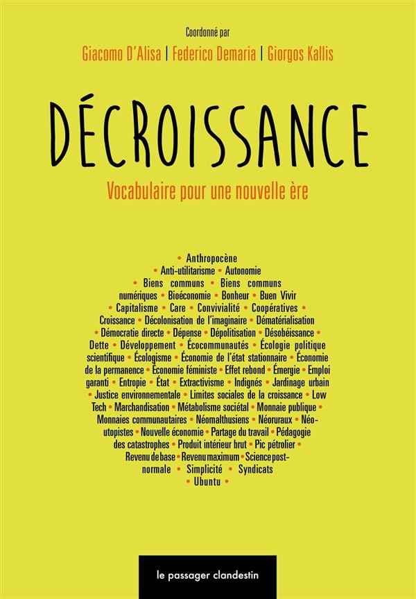 Décroissance, vocabulaire pour une nouvelle ère