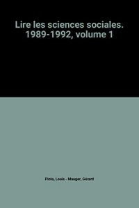 Lire les sciences sociales. 1989-1992, volume 1