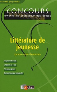 Littérature de jeunesse : Epreuve orale d'entretien