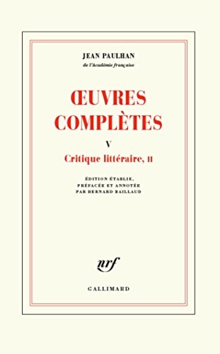 Œuvres complètes (Tome 5-Critique littéraire, II)