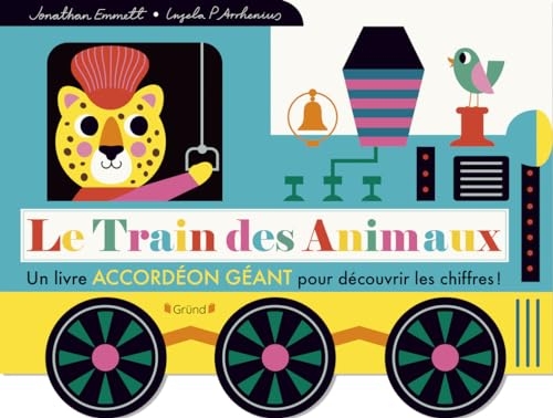 Le train des animaux – Livre animé dépliable tout-carton avec des volets – Bébé dès 1 an