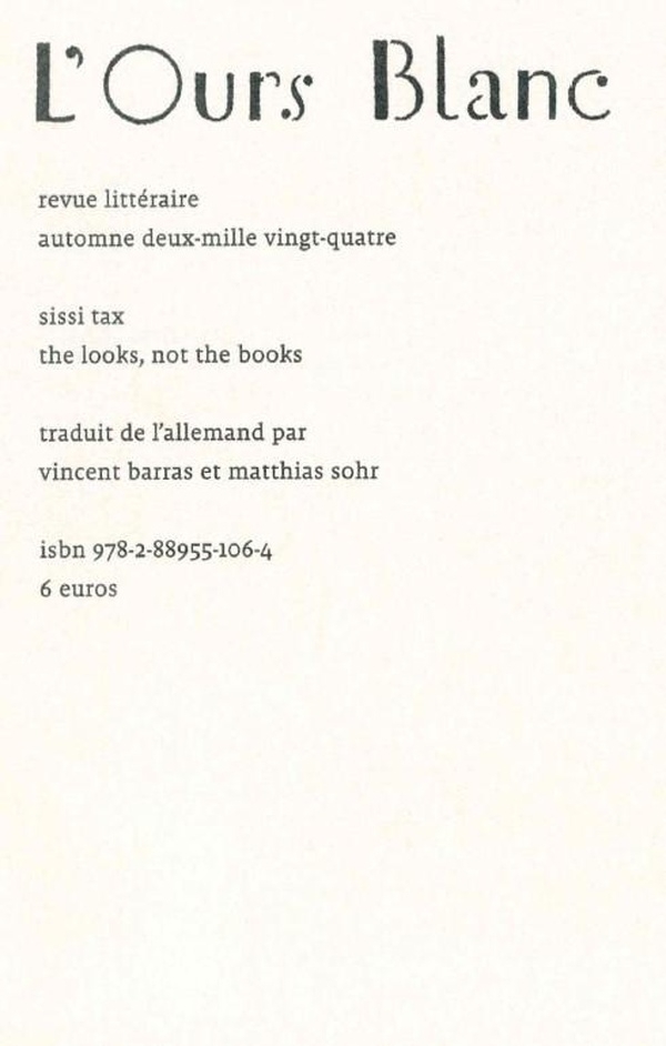 The looks, not the books