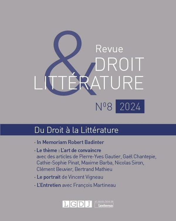Revue Droit et Littérature N°8-2024: La rhétorique