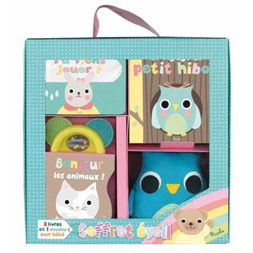 Coffret éveil : Avec 3 livres et 1 doudou pour bébé