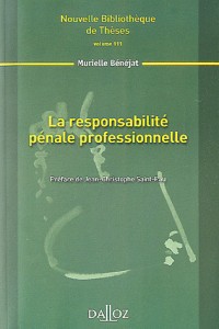 La responsabilité pénale professionnelle. Volume 111: Nouvelle Bibliothèque de Thèses