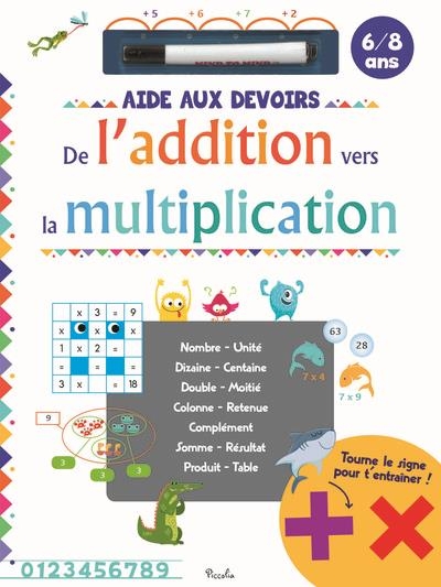 J'écris j'efface avec feutre - Livre de calculs additions et multiplications