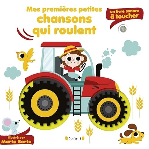 Mes premières petites comptines qui roulent – Livre sonore à toucher – 5 puces et 5 matières – Dès 1 an