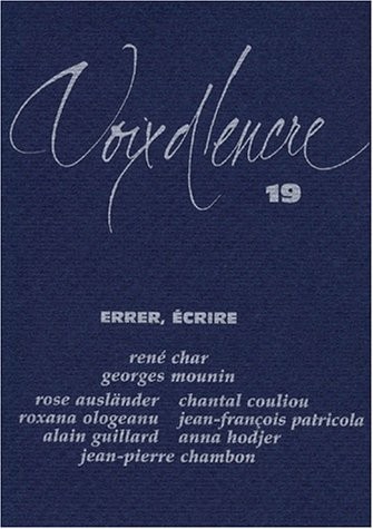 VOIX D'ENCRE NUMERO 19 : ERRER, ECRIRE