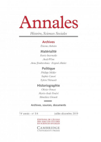 Annales. Histoire Sciences Sociales, N  3-4/2019- Archives