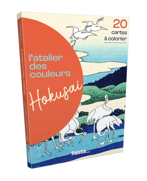 L'atelier des couleurs - Hokusai: 20 cartes à colorier