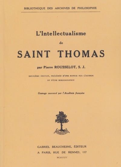 L'intellectualisme de Saint-Thomas