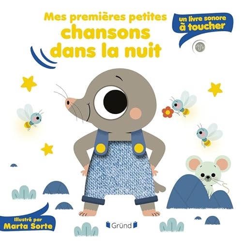 Mes premières petites chansons dans la nuit : un livre sonore à toucher – Livre sonore et éveil avec 5 puces sonores et 5 matières à toucher – Bébé dès 6 mois